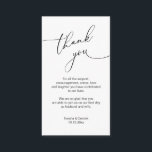 Modern Minimalist Script, Wedding Thank you  Enclo Enclosure Card<br><div class="desc">This is the Modern minimalist,  Black Script,  Wedding reception Enclosure Card. You can change the font colours,  and add your wedding details in the matching font / lettering. #TeeshaDerrick</div>