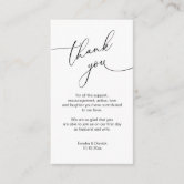 Modern Dark Grey Script, Wedding Thank you Enclosure Card