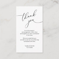 Modern Minimalist Script, Wedding Thank you Enclo