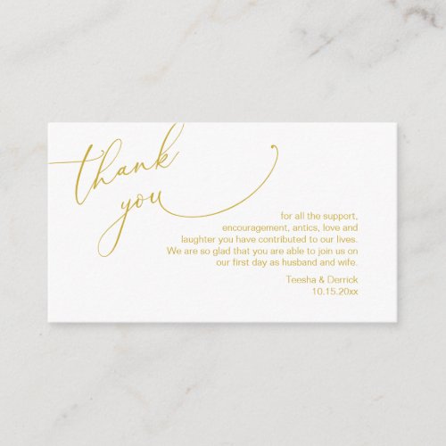 Modern Minimalist Script Wedding Thank you  Enclo Enclosure Card