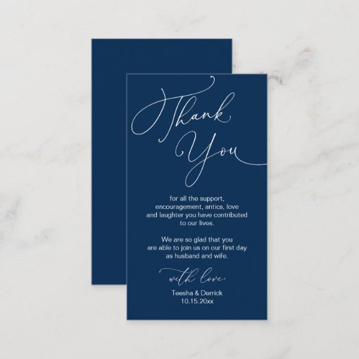 Modern Minimalist Script, Wedding Thank you Enclos Enclosure Card | Zazzle