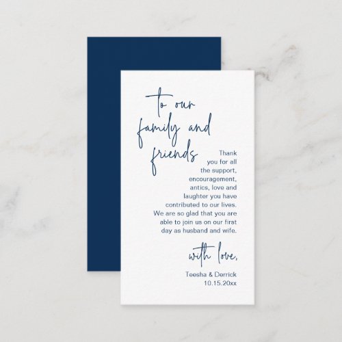 Modern Minimalist Script Wedding Thank you Enclos Enclosure Card