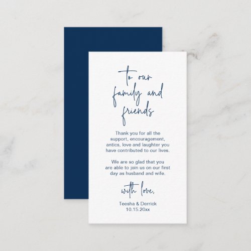 Modern Minimalist Script Wedding Thank you Enclos Enclosure Card