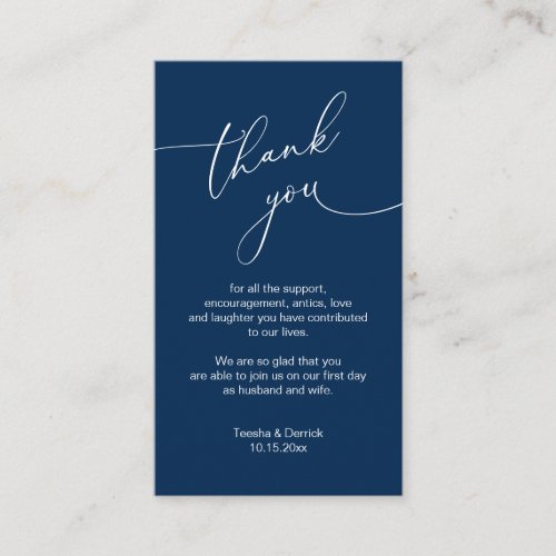 Modern Minimalist Script Wedding Thank you Enclos Enclosure Card