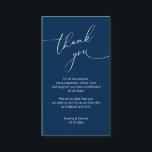 Modern Minimalist Script, Wedding Thank you Enclos Enclosure Card<br><div class="desc">This is the Modern minimalist,  Navy blue Script,  Wedding reception Enclosure Card. You can change the font colours,  and add your wedding details in the matching font / lettering. #TeeshaDerrick</div>
