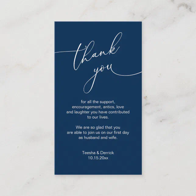 Modern Minimalist Script, Wedding Thank you Enclos Enclosure Card | Zazzle