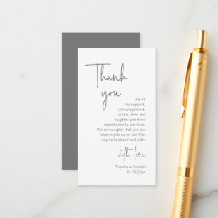 Modern Minimalist Script, Wedding Thank you Enclos Enclosure Card