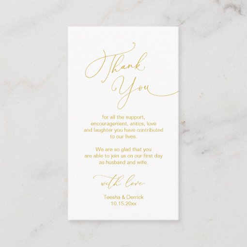 Modern Minimalist Script, Wedding Thank you Enclosure Card | Zazzle