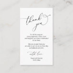 Modern Minimalist Script, Wedding Thank you  Enclosure Card<br><div class="desc">This is the Modern minimalist,  Black Script,  Wedding reception Enclosure Card. You can change the font colours,  and add your wedding details in the matching font / lettering. #TeeshaDerrick</div>