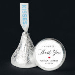 Modern Minimalist Script Wedding Thank You Hershey®'s Kisses®<br><div class="desc">Give your guests a sweet thank-you with these minimalist Hershey’s Kisses® wedding favors. Designed with elegant typography and a subtle red heart,  they are perfect for classic,  modern,  and chic wedding themes. Personalize effortlessly with names and wedding date using Zazzle’s customization tools.</div>