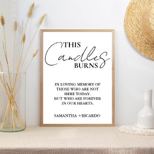 Modern Minimalist Script Wedding This Candles Burn Poster