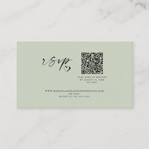 Modern Minimalist Script Wedding Website QR Code   Enclosure Card