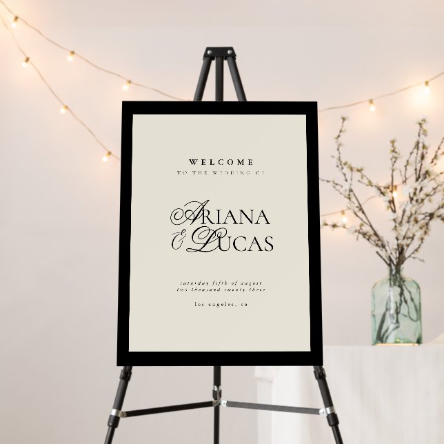 Modern Minimalist Script Wedding Welcome Sign (In Situ (Stand))