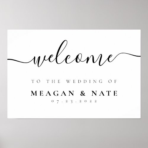 Modern Minimalist Script Wedding Welcome Sign
