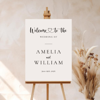 Modern Minimalist Script Wedding Welcome Sign