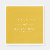 Modern Minimalist Script Yellow Custom Wedding
