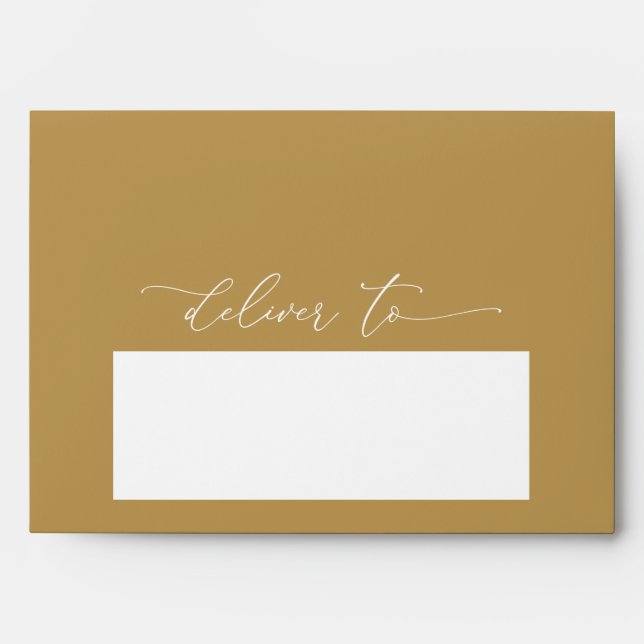 Modern Minimalist, Season greeting, Gold themed En Envelope (Front)