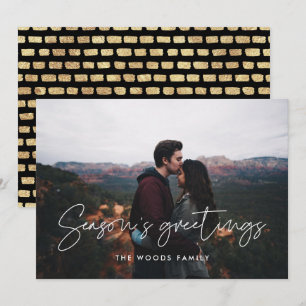 Modern Minimalist Season's Greetings Photo Holiday Card