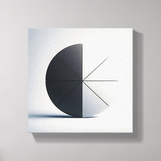 Modern Minimalist Segmented Sphere Art - Abstract  Canvas Print (Front)
