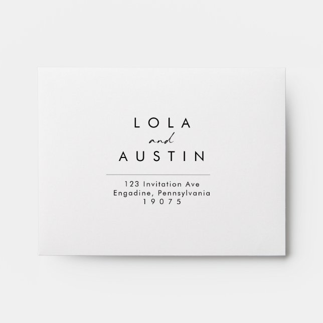 Modern Minimalist Self Addressed RSVP Envelope (Front)