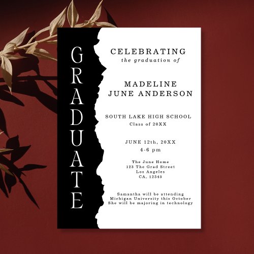 Modern Minimalist Senior Graduation Announcement