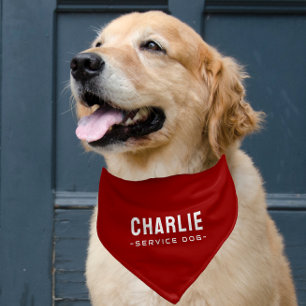 Modern Minimalist Service Dog Pet Bandana Collar