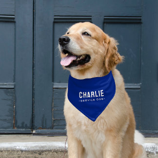 Modern Minimalist Service Dog Pet Bandana Collar