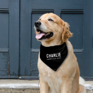 Modern Minimalist Service Dog Pet Bandana Collar