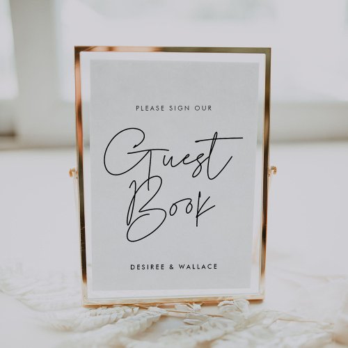 Modern minimalist Sign our guest book wedding sign