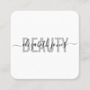 Modern Minimalist Signature Black and White Square Business Card