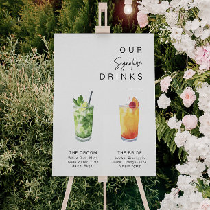 Modern Minimalist   Signature Cocktails Bar Foam Board