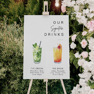 Modern Minimalist | Signature Cocktails Bar Foam Board