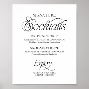 Modern Minimalist Signature Cocktails Wedding Sign