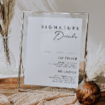 Modern Minimalist Signature Drinks Sign<br><div class="desc">This Modern Minimalist signature drinks sign is perfect for your classy boho wedding. Its simple, unique abstract design accompanied by a contemporary minimal script and a white and black color palette gives this product a feel of elegant formal luxury while staying simplistic, chic bohemian. Keep it as is, or choose...</div>