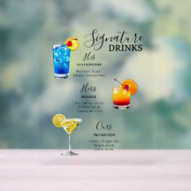 Modern Minimalist Signature Drinks Wedding