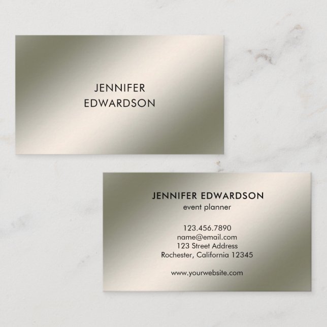 Modern minimalist silver pattern professional business card (Front/Back)