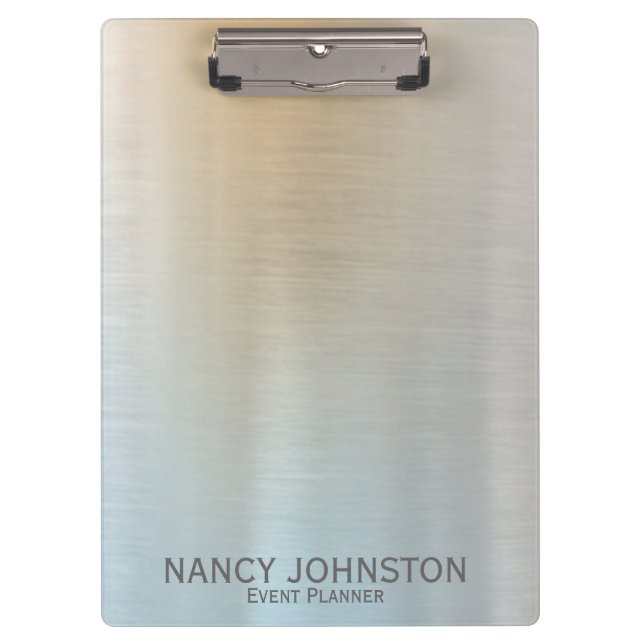 Modern Minimalist Silver Reflection Clipboard (Front)
