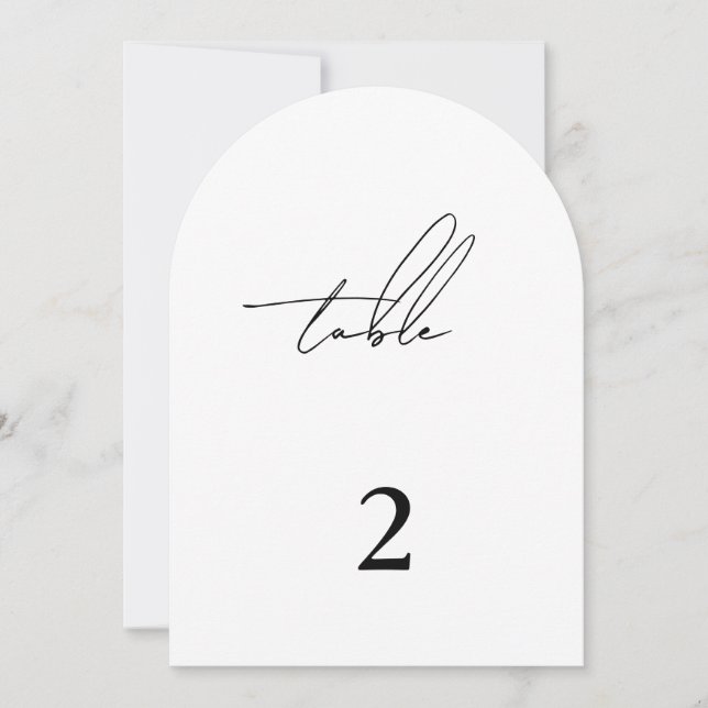 Modern Minimalist Simple Arch Table Number (Front)