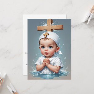 modern minimalist simple baptism invitations