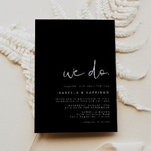 Modern Minimalist Simple Black and White Invitation