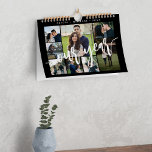Modern minimalist simple black photo collage calendar<br><div class="desc">Create your own multi photo collage (32 photos) year memories calendar. Can be a special keepsake gift for family,  engaged couple,  newlyweds,  parents,  grandparents,  or best friends.</div>