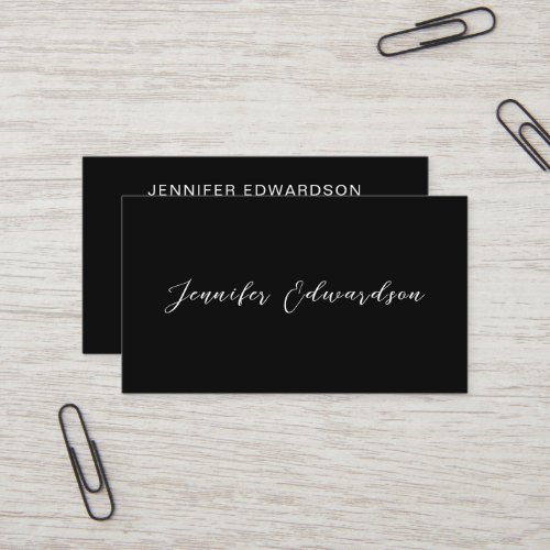 Modern minimalist simple black professional business card
