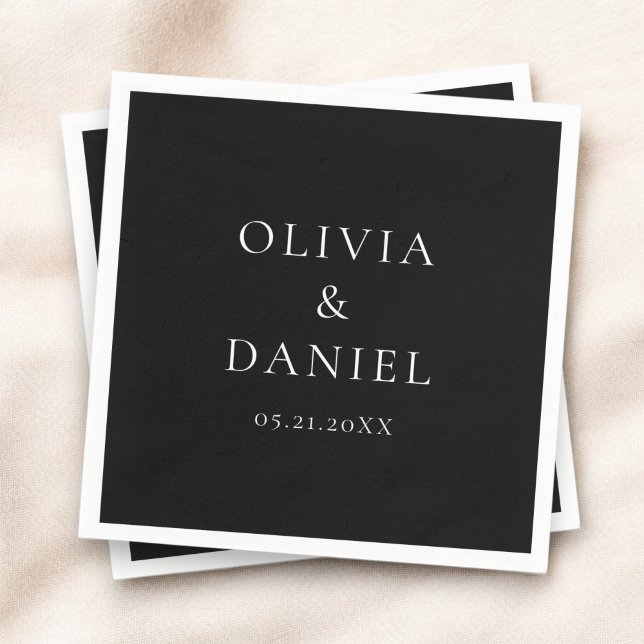 Modern Minimalist Simple Black Wedding  Napkins (Creator Uploaded)