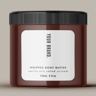 Modern Minimalist Simple Black & White Jar Product Square Sticker