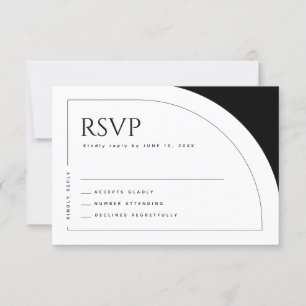 Modern Minimalist Simple Bold Arch Clean Wedding RSVP Card