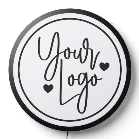 Modern Minimalist Simple Business Logo LED Sign (Lights Off)