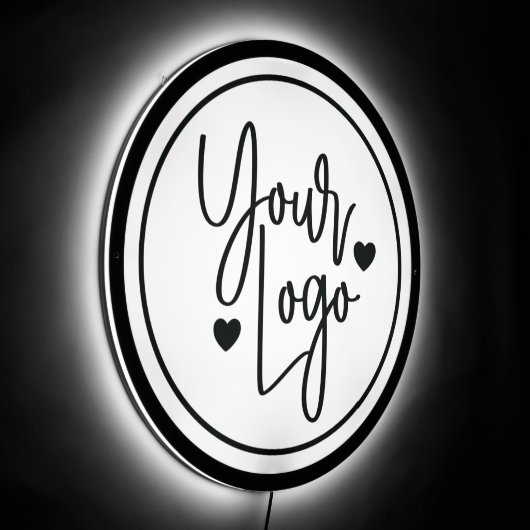 Modern Minimalist Simple Business Logo LED Sign (Angle)