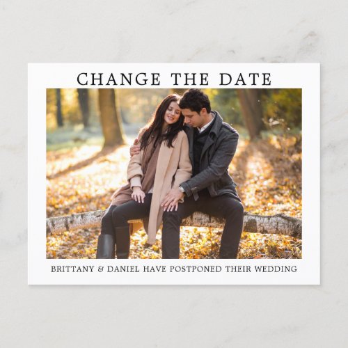 Modern Minimalist Simple Change The Date Photo Postcard