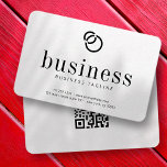 Modern Minimalist Simple Chic Logo Scan Qr Code Business Card at Zazzle