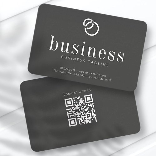 Modern Minimalist Simple Chic Logo Scan QR Code Business Card